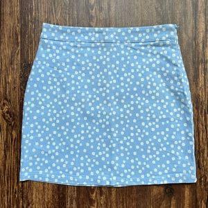 NWOT Floral Summer Blue White Skirt